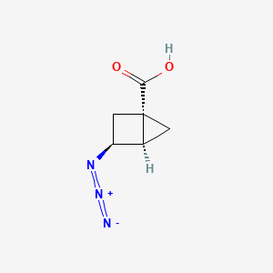 molecular formula C6H7N3O2 B2413407 (1S,3S,4R)-3-叠氮化二环[2.1.0]戊烷-1-羧酸 CAS No. 2309432-97-9