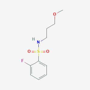 molecular formula C10H14FNO3S B2413411 2-氟-N-(3-甲氧基丙基)苯-1-磺酰胺 CAS No. 790263-29-5