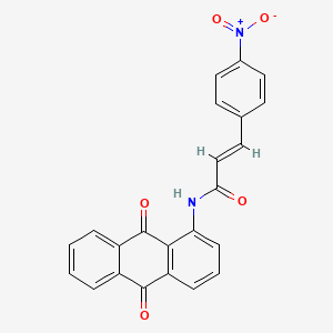 molecular formula C23H14N2O5 B2413416 （E）-N-(9,10-二氧代-9,10-二氢蒽-1-基)-3-(4-硝基苯基)丙烯酰胺 CAS No. 476321-10-5