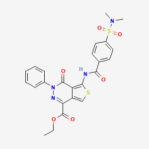 molecular formula C24H22N4O6S2 B2413420 ethyl 5-(4-(N,N-dimethylsulfamoyl)benzamido)-4-oxo-3-phenyl-3,4-dihydrothieno[3,4-d]pyridazine-1-carboxylate CAS No. 851947-68-7