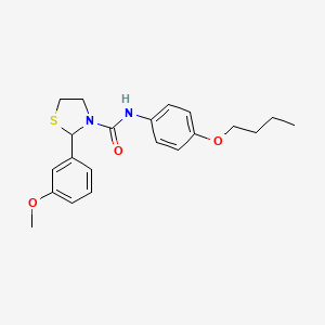 molecular formula C21H26N2O3S B2413423 N-(4-butoxyphenyl)-2-(3-methoxyphenyl)thiazolidine-3-carboxamide CAS No. 2034484-89-2
