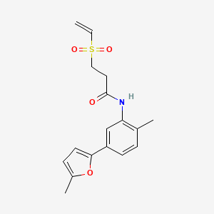 molecular formula C17H19NO4S B2413424 3-Ethenylsulfonyl-N-[2-methyl-5-(5-methylfuran-2-yl)phenyl]propanamide CAS No. 2224513-05-5
