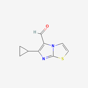 molecular formula C9H8N2OS B2413427 6-Cyclopropylimidazo[2,1-b][1,3]thiazole-5-carbaldehyde CAS No. 564443-30-7