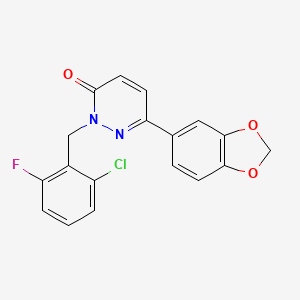 molecular formula C18H12ClFN2O3 B2413430 6-(1,3-苯并二氧杂环-5-基)-2-[(2-氯-6-氟苯基)甲基]吡啶并[3,4-d]嘧啶-3-酮 CAS No. 941972-83-4