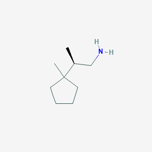 molecular formula C9H19N B2413434 (2R)-2-(1-Methylcyclopentyl)propan-1-amine CAS No. 2248175-74-6