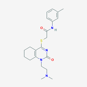 molecular formula C21H28N4O2S B2413437 2-((1-(2-(dimethylamino)ethyl)-2-oxo-1,2,5,6,7,8-hexahydroquinazolin-4-yl)thio)-N-(m-tolyl)acetamide CAS No. 899950-43-7