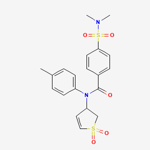 molecular formula C20H22N2O5S2 B2413438 4-(N,N-二甲基磺酰氨基)-N-(1,1-二氧化-2,3-二氢噻吩-3-基)-N-(对甲苯基)苯甲酰胺 CAS No. 863020-66-0