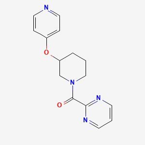 molecular formula C15H16N4O2 B2413439 (3-(Pyridin-4-yloxy)piperidin-1-yl)(pyrimidin-2-yl)methanone CAS No. 2034499-72-2