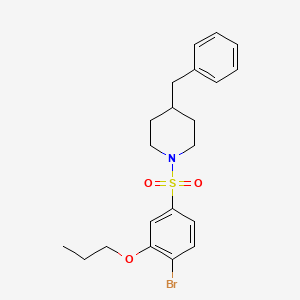 molecular formula C21H26BrNO3S B2413451 4-Benzyl-1-(4-bromo-3-propoxybenzenesulfonyl)piperidine CAS No. 914619-53-7