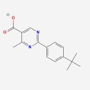 molecular formula C16H18N2O2 B2413461 2-(4-(叔丁基)苯基)-4-甲基嘧啶-5-羧酸 CAS No. 1368832-44-3
