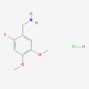 molecular formula C9H13ClFNO2 B2413463 (2-氟-4,5-二甲氧基苯基)甲胺；盐酸盐 CAS No. 2253641-14-2