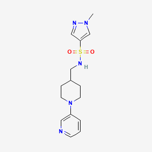molecular formula C15H21N5O2S B2413467 1-methyl-N-((1-(pyridin-3-yl)piperidin-4-yl)methyl)-1H-pyrazole-4-sulfonamide CAS No. 2034257-68-4