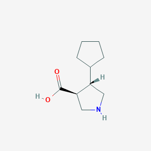 molecular formula C10H17NO2 B2413476 (3S,4S)-4-cyclopentylpyrrolidine-3-carboxylic acid CAS No. 2044705-56-6