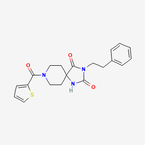 molecular formula C20H21N3O3S B2413477 3-苯乙基-8-(噻吩-2-羰基)-1,3,8-三氮杂螺[4.5]癸烷-2,4-二酮 CAS No. 1021101-49-4
