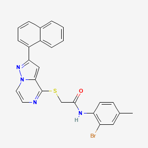 molecular formula C25H19BrN4OS B2413488 N-(2-bromo-4-methylphenyl)-2-{[2-(1-naphthyl)pyrazolo[1,5-a]pyrazin-4-yl]thio}acetamide CAS No. 1224010-43-8