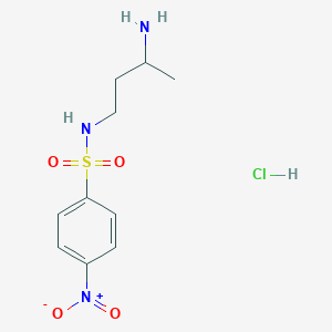 molecular formula C10H16ClN3O4S B2413489 N-(3-aminobutyl)-4-nitrobenzene-1-sulfonamide hydrochloride CAS No. 1795427-53-0
