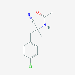 molecular formula C12H13ClN2O B2413494 N-{1-[(4-氯苯基)甲基]-1-氰基乙基}乙酰胺 CAS No. 2059937-38-9