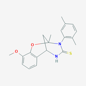 3-(2,5-dimethylphenyl)-10-methoxy-2-methyl-5,6-dihydro-2H-2,6-methanobenzo[g][1,3,5]oxadiazocine-4(3H)-thione