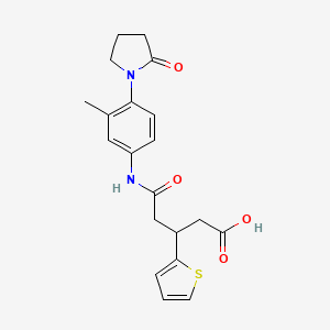 5-((3-Methyl-4-(2-oxopyrrolidin-1-yl)phenyl)amino)-5-oxo-3-(thiophen-2-yl)pentanoic acid