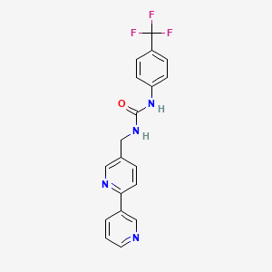 molecular formula C19H15F3N4O B2413505 1-([2,3'-联吡啶]-5-基甲基)-3-(4-(三氟甲基)苯基)脲 CAS No. 2034479-72-4