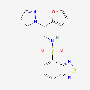 molecular formula C15H13N5O3S2 B2413512 N-(2-(furan-2-yl)-2-(1H-pyrazol-1-yl)ethyl)benzo[c][1,2,5]thiadiazole-4-sulfonamide CAS No. 2034594-04-0