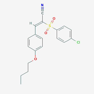 molecular formula C19H18ClNO3S B241352 3-(4-Butoxyphenyl)-2-[(4-chlorophenyl)sulfonyl]acrylonitrile 