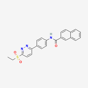 molecular formula C23H19N3O3S B2413528 N-(4-(6-(ethylsulfonyl)pyridazin-3-yl)phenyl)-2-naphthamide CAS No. 921839-86-3