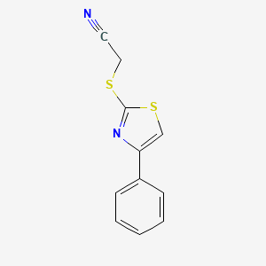 molecular formula C11H8N2S2 B2413530 (4-Phenylthiazole-2-ylthio)acetonitrile CAS No. 103483-15-4