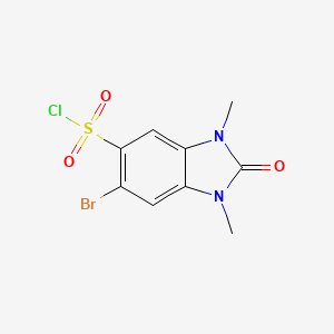 6-bromo-1,3-dimethyl-2-oxo-2,3-dihydro-1H-1,3-benzodiazole-5-sulfonyl chloride