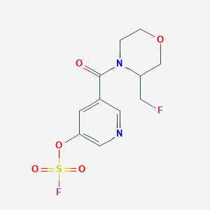 molecular formula C11H12F2N2O5S B2413537 3-(Fluoromethyl)-4-(5-fluorosulfonyloxypyridine-3-carbonyl)morpholine CAS No. 2418677-41-3