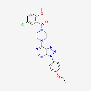molecular formula C24H24ClN7O3 B2413550 (5-chloro-2-methoxyphenyl)(4-(3-(4-ethoxyphenyl)-3H-[1,2,3]triazolo[4,5-d]pyrimidin-7-yl)piperazin-1-yl)methanone CAS No. 920185-58-6