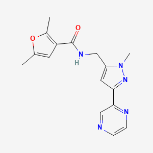 2,5-dimethyl-N-((1-methyl-3-(pyrazin-2-yl)-1H-pyrazol-5-yl)methyl)furan-3-carboxamide