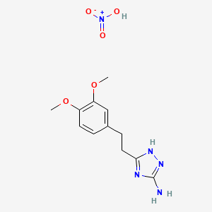molecular formula C12H17N5O5 B2413555 5-(3,4-dimethoxyphenethyl)-1H-1,2,4-triazol-3-amine nitrate CAS No. 1235279-92-1