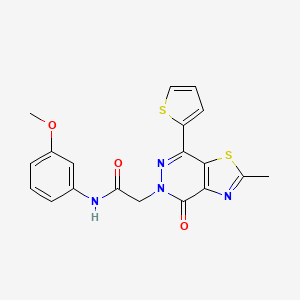 molecular formula C19H16N4O3S2 B2413556 N-(3-methoxyphenyl)-2-(2-methyl-4-oxo-7-(thiophen-2-yl)thiazolo[4,5-d]pyridazin-5(4H)-yl)acetamide CAS No. 941880-56-4