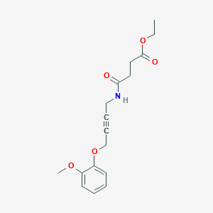 molecular formula C17H21NO5 B2413560 Ethyl 4-((4-(2-methoxyphenoxy)but-2-yn-1-yl)amino)-4-oxobutanoate CAS No. 1426314-75-1