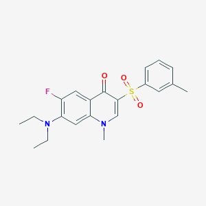 molecular formula C21H23FN2O3S B2413562 7-(diethylamino)-6-fluoro-1-methyl-3-(m-tolylsulfonyl)quinolin-4(1H)-one CAS No. 892783-43-6