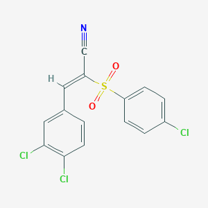 molecular formula C15H8Cl3NO2S B241357 2-[(4-Chlorophenyl)sulfonyl]-3-(3,4-dichlorophenyl)acrylonitrile 