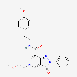 molecular formula C25H26N4O4 B2413576 5-(2-methoxyethyl)-N-(4-methoxyphenethyl)-3-oxo-2-phenyl-3,5-dihydro-2H-pyrazolo[4,3-c]pyridine-7-carboxamide CAS No. 921515-16-4