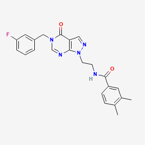 N-(2-(5-(3-fluorobenzyl)-4-oxo-4,5-dihydro-1H-pyrazolo[3,4-d]pyrimidin-1-yl)ethyl)-3,4-dimethylbenzamide