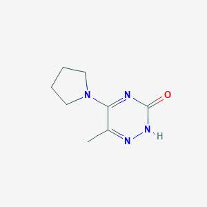 molecular formula C8H12N4O B241358 6-methyl-5-(pyrrolidin-1-yl)-1,2,4-triazin-3(2H)-one 
