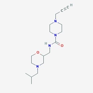 molecular formula C17H30N4O2 B2413582 N-[[4-(2-Methylpropyl)morpholin-2-yl]methyl]-4-prop-2-ynylpiperazine-1-carboxamide CAS No. 1465376-92-4