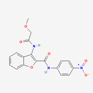 molecular formula C18H15N3O6 B2413583 3-(2-methoxyacetamido)-N-(4-nitrophenyl)benzofuran-2-carboxamide CAS No. 887897-32-7