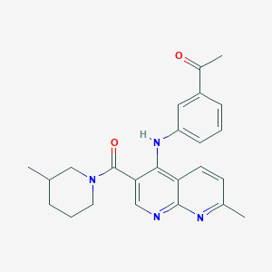 1-(3-((7-Methyl-3-(3-methylpiperidine-1-carbonyl)-1,8-naphthyridin-4-yl)amino)phenyl)ethanone