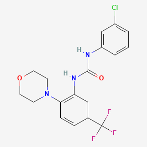 molecular formula C18H17ClF3N3O2 B2413607 1-(3-Chlorophenyl)-3-(2-morpholin-4-YL-5-(trifluoromethyl)phenyl)urea CAS No. 346661-12-9