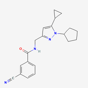 3-cyano-N-((1-cyclopentyl-5-cyclopropyl-1H-pyrazol-3-yl)methyl)benzamide