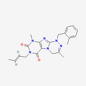 molecular formula C21H24N6O2 B2413616 7-[(E)-but-2-enyl]-3,9-dimethyl-1-[(2-methylphenyl)methyl]-4H-purino[8,7-c][1,2,4]triazine-6,8-dione CAS No. 919027-47-7