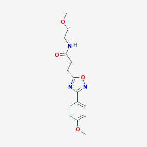 molecular formula C15H19N3O4 B241362 N-(2-methoxyethyl)-3-[3-(4-methoxyphenyl)-1,2,4-oxadiazol-5-yl]propanamide 
