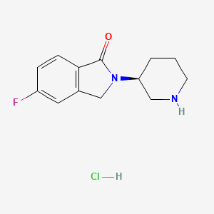 molecular formula C13H16ClFN2O B2413624 (S)-5-氟-2-(哌啶-3-基)异吲哚啉-1-酮盐酸盐 CAS No. 1786742-87-7