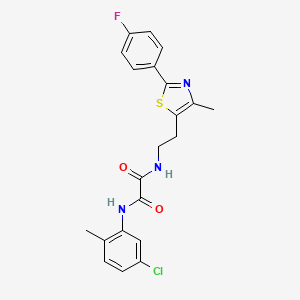 molecular formula C21H19ClFN3O2S B2413627 N1-(5-chloro-2-methylphenyl)-N2-(2-(2-(4-fluorophenyl)-4-methylthiazol-5-yl)ethyl)oxalamide CAS No. 895803-42-6