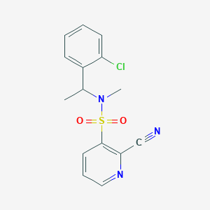 molecular formula C15H14ClN3O2S B2413629 N-[1-(2-Chlorophenyl)ethyl]-2-cyano-N-methylpyridine-3-sulfonamide CAS No. 1935779-41-1